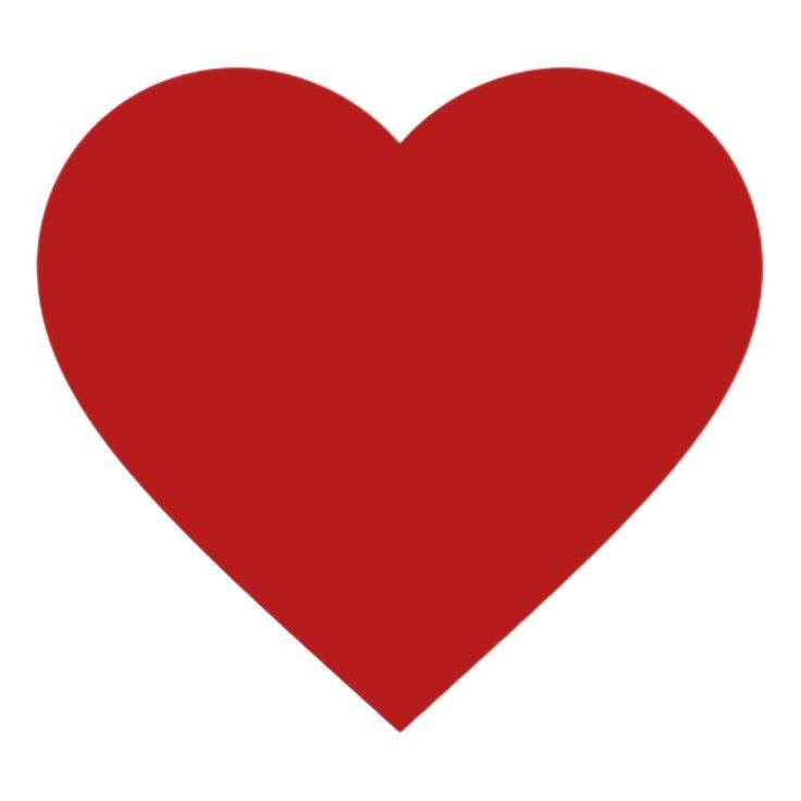 a red heart on a white background